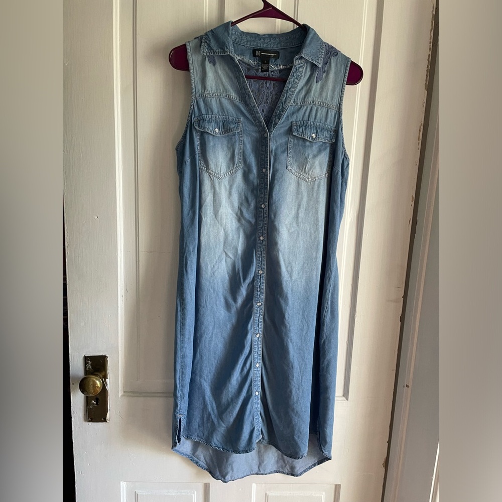 INC denim dress with cute back detail